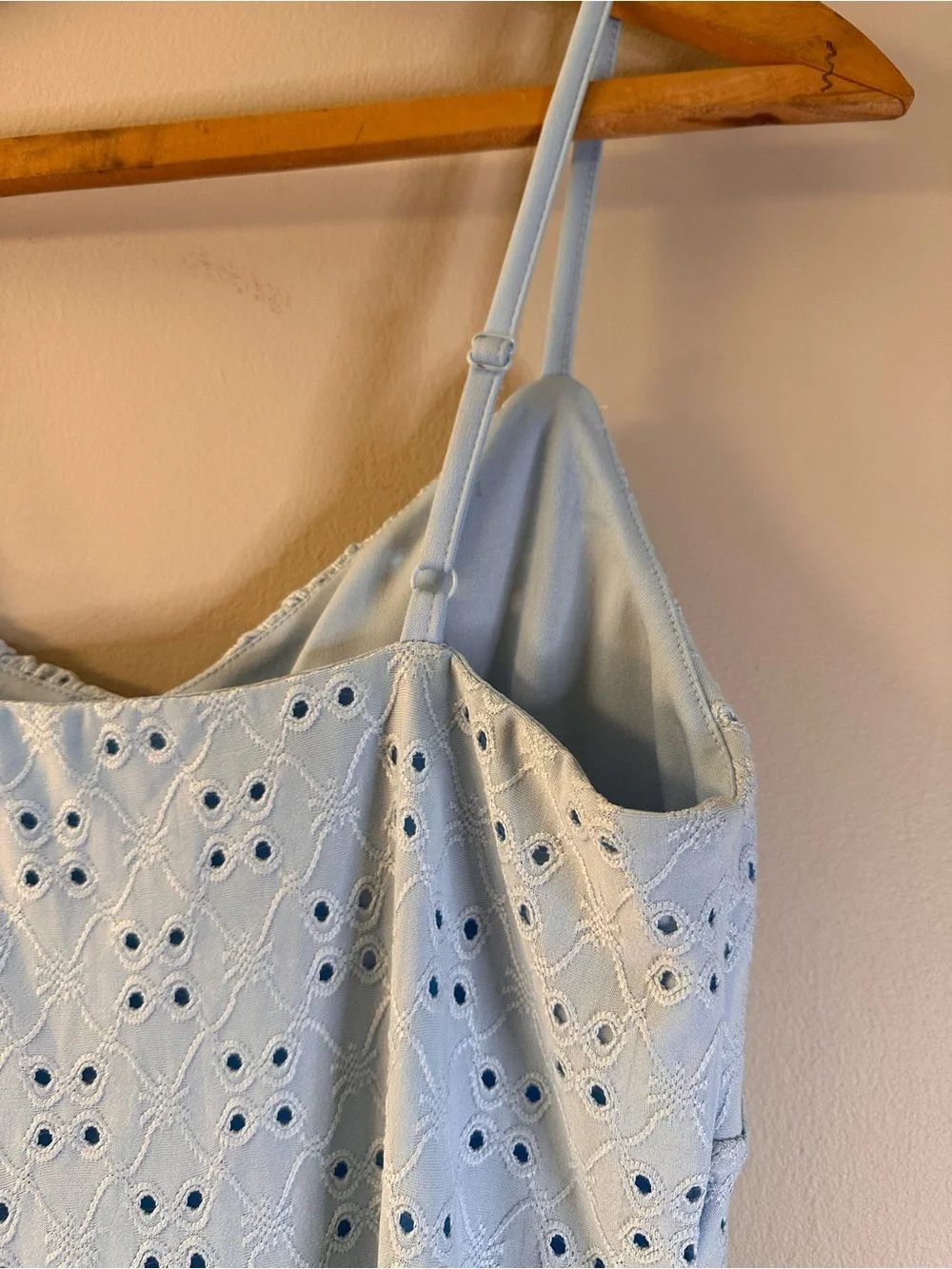No Boundaries Light Blue Eyelet Mini Dress